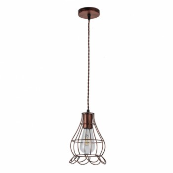 Distribuidor - Lâmpadas Diversas | Colgantes Rustica | COLGANTE RUSTICO HERRAJE 1XE27 MARRON REGX16X16 CM Ref: 124791202